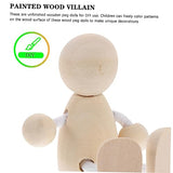 4pcs Unfinished Dolls Pegs Plain Peg Dolls Doll Pegs Peg Doll for Crafts Unfinished Peg People DIY Peg Dolls Puzzle Toys Puppets for Shelf Decor Wood Ciieeo