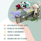 Woolbuddy Needle Felting Kit, Beginner Felting Kit, Felting Tools Included, 40 Colored Felting Wool, Mini Needle Felting Pad, 4 Needle Felting Woolbuddy