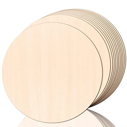 JOICEE 12PACK Wood Rounds for Crafts, 12 Inch Unfinished Wood Circles Discs for Door Hanger Sign Blank, Particle Board for Wreath Boards Crafts