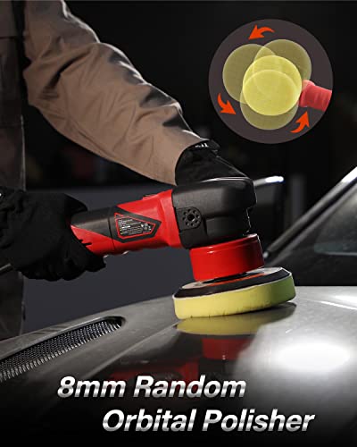 AVID POWER Buffer Polisher, 5-inch/6-inch Dual Action/DA Polisher for Car Detailing, Random Orbital Car Buffer Polisher Waxer Kit with 6 Variable AVID POWER
