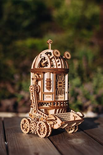 Wood Trick Space Junk Robot 3D Wooden Puzzles for Adults and Kids to Build - Rides up to 13 ft - 9.5x6.7 in - Model Kits for Adults - Engineering DIY Wood Trick