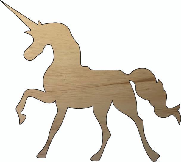 Wood Unicorn 6" Kids Shape Unfinished Unicorn Kids Craft - WoodArtSupply