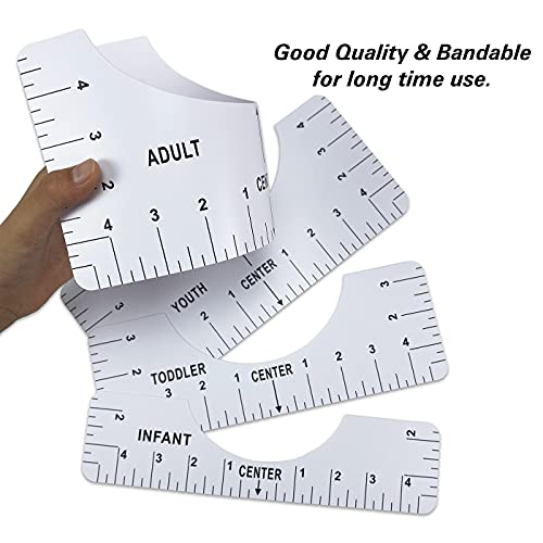 T-Shirt Alignment Ruler Heat Resistant Tape 10mm X 33m 108ft, PTFE Teflon Transfer Sheet 16 x 20" - 4 Rulers, 2 Rolls Heat Resistant Tape, 3 Packs - WoodArtSupply