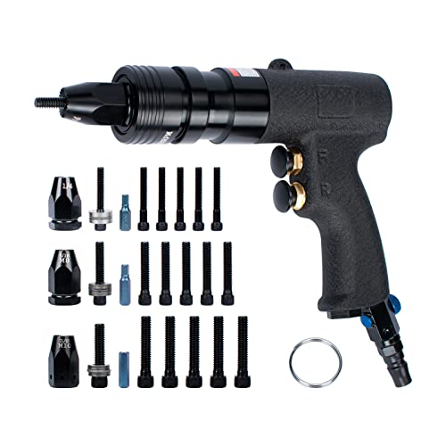 INPANOLS Air Rivet Nut Tool Kit, Pneumatic Rivnut Gun with 1/4'', 5/16'' & 3/8'' Mandrels - WoodArtSupply