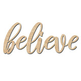 Believe Wood Cutouts for crafts, Laser Cut Wood Shapes 5mm thick Baltic Birch Wood, Multiple Sizes Available Elliefont Styles