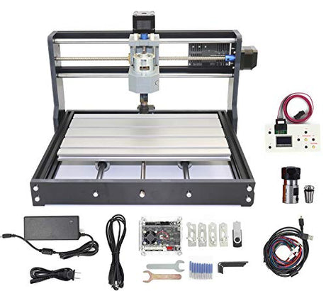 RATTMMOTOR 3018 Pro DIY CNC Router Kit+GRBL Offline Controller, 3 Axis Hobby CNC Router Machine, Plastic Acrylic PVC PCB Wood Mini Desktop Engraving RATTMMOTOR