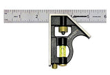 Swanson Tool Co TC130 6 inch Combo Square with Stainless Steel Rule, Cast Zinc Body with Bubble Vial, and Brass Bolt Swanson Tool Co., Inc