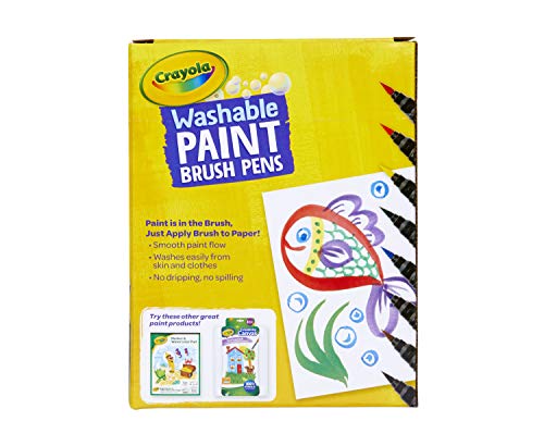 Crayola No-Drip Paint Brush Pens, Assorted Colors Set, 40 Count, Creative  Gift for Kids and Teens