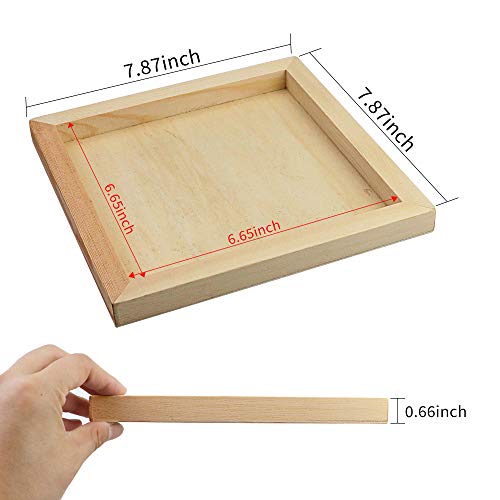 Owevvin 6 Pack 8 x 8 Inch Unfinished Wood Cradled - Wooden Canvas Panels Boards for Painting, Drawing and DIY Crafts Projects Owevvin