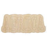 Africa Fun Text Unfinished Wood Shape Piece Cutout for DIY Craft Projects - 1/8 Inch Thick - 6.25 Inch Size Sniggle Sloth