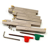 OSCARBIDE Nickel Plated 1/2"Shank Indexable Lathe Turning Holder 7 Pieces/Set,Heavy-Duty CNC Metal Lathe Cutting Tools for Turning Grooving Threading OSCARBIDE