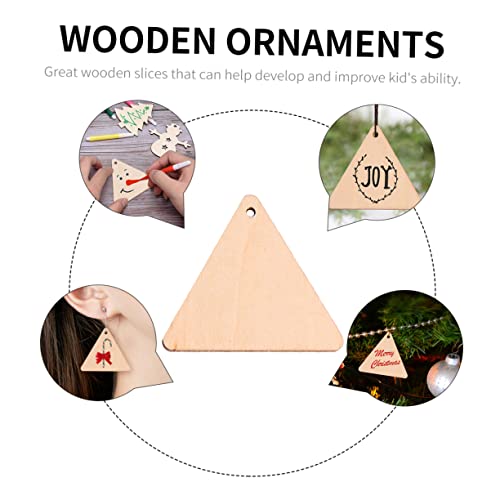 EXCEART 300 Pcs Perforated Triangular Wood Trim Triangle Earrings Decor for Home Craft Wood Supplies DIY Kits Unfinished Wooden Earrings Wooden