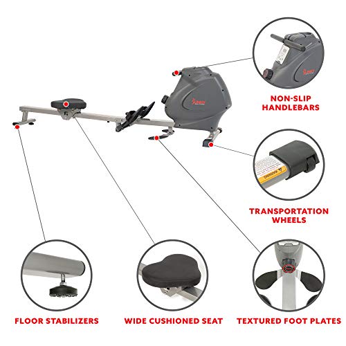 Sunny Health & Fitness Multifunction Premium Magnetic Indoor Rowing Machine - SF-RW5941 - WoodArtSupply