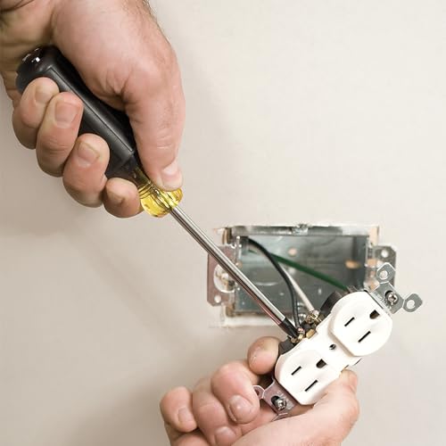 Klein Tools 85146 Screwdriver Set with Magnetizer / Demagnetizer for Magnetic Tips 3 Slotted, 3 Phillips, Non-Slip Cushion Grip, 6-Piece Klein Tools