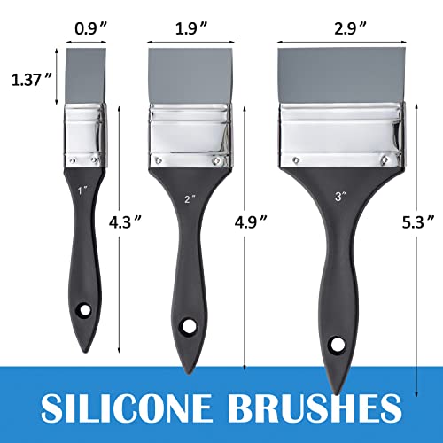 Falling in Art Silicone Paint Brush Set, Lined Edged Flexible Color Shapers, Flat Shaped Painting Tool for Water Based Acrylic Paints, Gouache, Oil, Falling in Art