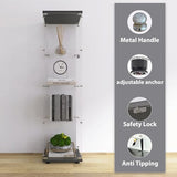 nifoti 4-Tier Floor Standing Glass Display Cabinet with Lockable Door for Collectibles and Trophies nifoti