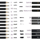 Tavolozza Drawing Art Pencils Set, 34 Pack Professional Drawing and Sketch Pencil Set in Soft-Sided Art Portfolio Storage Bags for Kids, Teens and Tavolozza Fine Arts