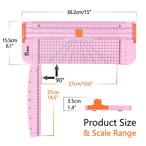 Firbon A4 Paper Cutter 12 Inch Titanium Straight Paper Trimmer with Side Ruler for Scrapbooking Craft, Paper, Coupon, Label, Cardstock(Pink) - WoodArtSupply