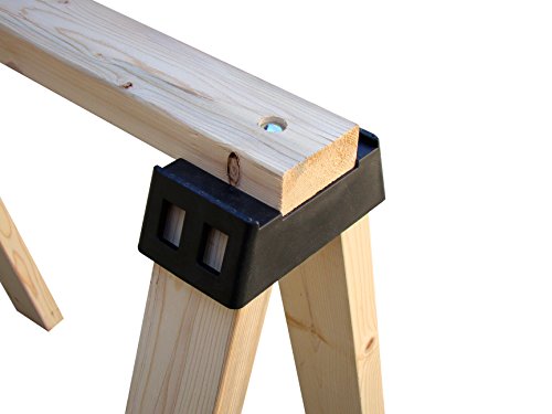 POWERTEC 71026 Plastic Sawhorse Brackets for Use with 2x4 Lumber | Kit Builds one Saw Horse, Set of 2, Black POWERTEC