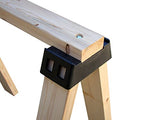 POWERTEC 71026 Plastic Sawhorse Brackets for Use with 2x4 Lumber | Kit Builds one Saw Horse, Set of 2, Black POWERTEC