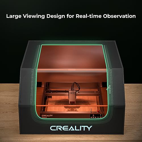 Creality Laser Engraver Enclosure, Laser Enclosure with Exhaust Fan and Pipe, Large Eye-Protection Viewing, Fits Most Engraving Machine, Insulates - WoodArtSupply