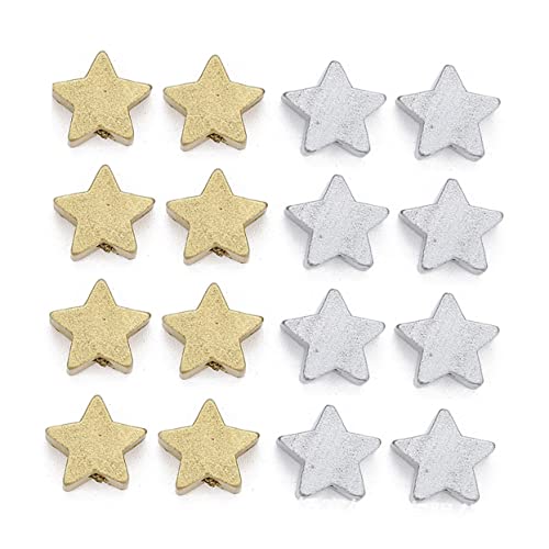 Anneome 100 Pcs Wood Star Beads Star Bead Charms Bracelet Wood Beads Wood Earring Finding Wood Star Spacer Beads Loose Wooden Bead Wood Beads for Anneome