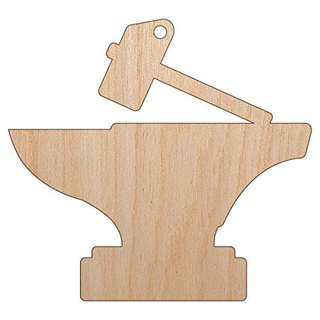 Hammer and Anvil Blacksmith Icon Unfinished Craft Wood Holiday Christmas Tree DIY Pre-Drilled Ornament Sniggle Sloth