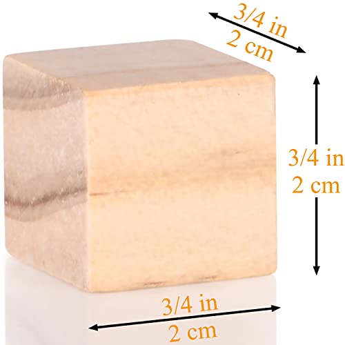 Wooden Cubes 3/4 inch Small Wood Blocks for Crafts 2cm Unfinished Natural Wood Square Block for DIY Projects and Puzzle Making (110PCS)