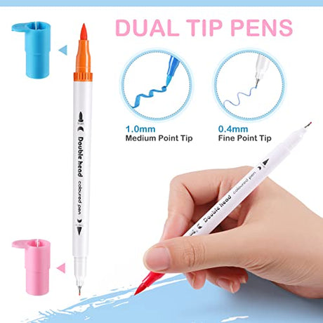 HQMaster Dual Tip Pens 36 Pack for Maker 3/Maker/Explore 3/Air 2/Air, 0.4mm & 1mm Color Pens Fine Point Pen Writing Drawing Accessories for Cutting HQMaster
