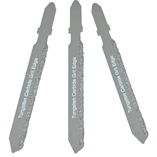 Cement Board Jigsaw Blades Set 3 T Shank Carbide Jigsaw Blades Cement Board Jigsaw Blades for Plexiglass Lexan Hardie Board Siding Plaster Drywall - WoodArtSupply