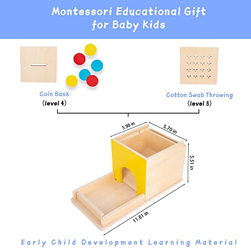 Adena Montessori 5 in 1 Object Permanence Box Toddler Play Kit Toys for 1 Year Old Babies 6-12 Months 2 Year Old Adena Montessori