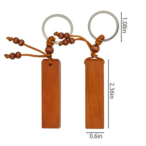 TFoRibbon Wood Engraving Blanks Keychains Blank Wooden Key Tag 20 Pack (Square Column),TFoRibbon00052 TFoRibbon