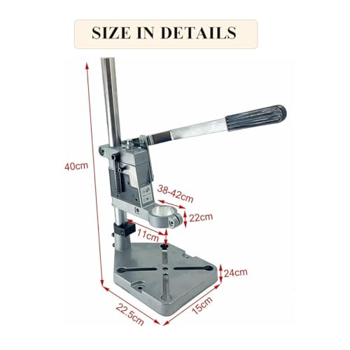 NICCOO Drill Press Stand For Hand Drill, Adjustable Bench Clamp Drill Press Floor Stand Workbench Repair Tool for Drilling Collet Workshop,Single - WoodArtSupply