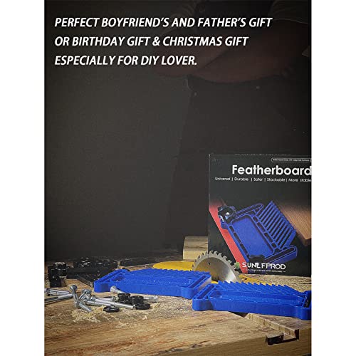 SUNLFPROD 2023 Upgrade Featherboard Safety Device Stackable Feather board for Most Standard 3/4", 5/8" & 3/8" Miter Slots, Miter Track, T-Slots, SUNLFPROD