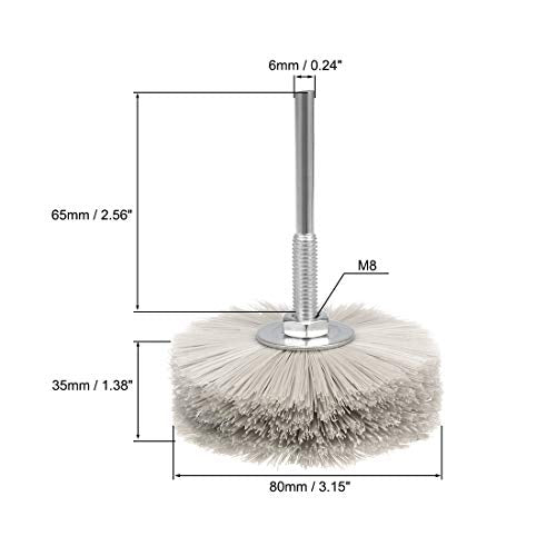 uxcell Nylon Wheel Brush 600 Grits Abrasive Grinding Head with 6mm Threaded Shank uxcell