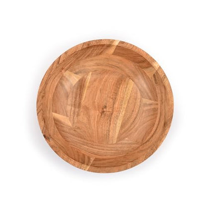 Samhita Acacia Wood Serving Bowl, Fruit Bowl, Friendly and Perfect for Salad, Vegetables and Fruit,Single Salad Bowl (10" x 10" x 3") - WoodArtSupply