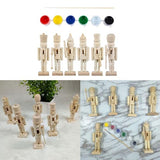 6pcs DIY Wooden Christmas Nutcrackers, DIY Blank Unpainted Unpainted Puppet Walnut Soldier With Paint & Brush For Christmas Decoration YmilemY