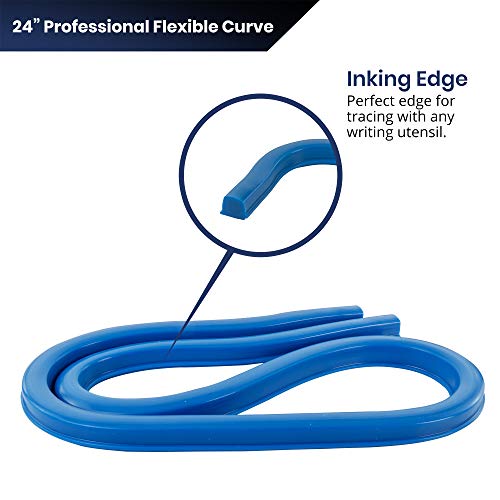 Pacific Arc Flexible Curve 24" with Inking Edge, for Drawing, Pattern Making, Engineering, Stencil Making Pacific Arc