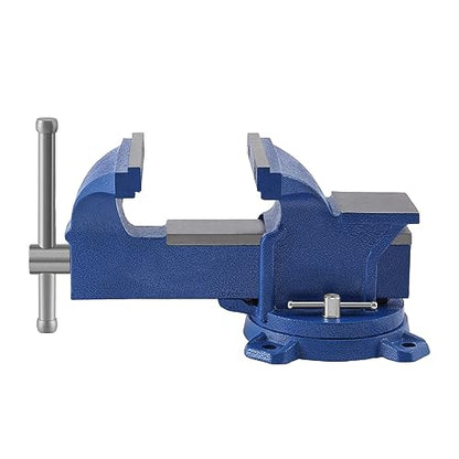 Iglobalbuy 6" Bench Vise with Anvil, Vice Tool 6 Inch Jaw Width Table Top Clamp 360° Swivel Base Heavy Duty Cast Iron Clamp Press Locking Home Bench - WoodArtSupply