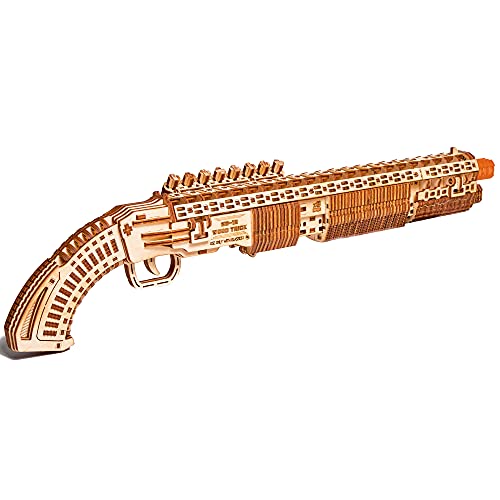 Wood Trick Shotgun 3D Wooden Puzzles for Adults and Kids to Build - Detailed Construction - 23x8″ - Wooden Model Kits for Adults and Teens to Build - - WoodArtSupply