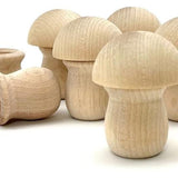Factory Direct Craft Unfinished Wood Fairy Mushroom Houses Kit - Made in The USA Blank Wooden Bean Pot Candle Holders and Split Balls DIY Wood Factory Direct Craft