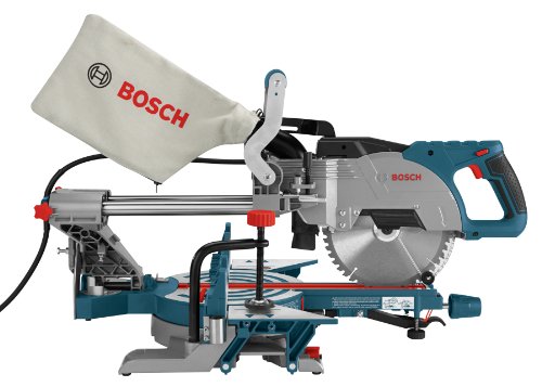 BOSCH CM8S 8-1/2 Inch Single Bevel Sliding Compound Miter Saw, Blue - WoodArtSupply