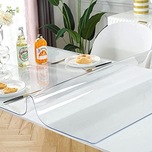 LovePads 1.5mm Thick 24 x 48 Inch Clear Table Cover Protector, Clear Table Protector, Plastic Table Cover, Dining Table Protector, Desk Protector Mat - WoodArtSupply