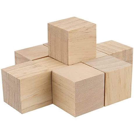 HOZEON 45 PCS 2 Inch Wooden Cubes, Natural Unfinished Wood Blocks, Blank Wood Square Blocks for Painting, Puzzle Making, Decorating, Crafts and DIY HOZEON