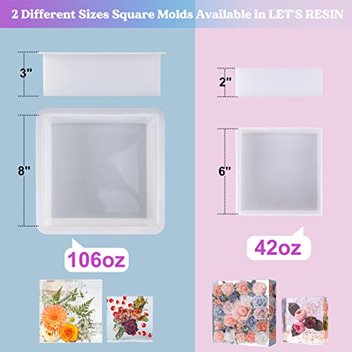 LET'S RESIN Rectangle Silicone Resin Molds, 3Pcs Large Resin Molds