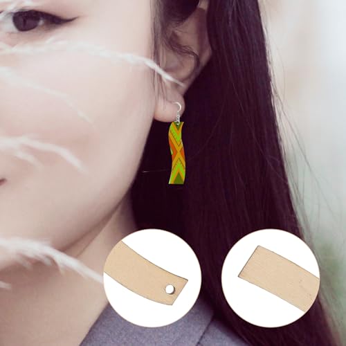 KALLORY 1 Set Wood Earrings Blank Unfinished Wood Earrings Teardrop Ellipse Pendants Sublimation Earring Blanks Wooden Earring Blank for Women Girls KALLORY