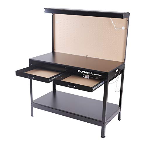 Olympia Tools Multipurpose Workbench with Light, 87-883-917 , Black Olympia Tools