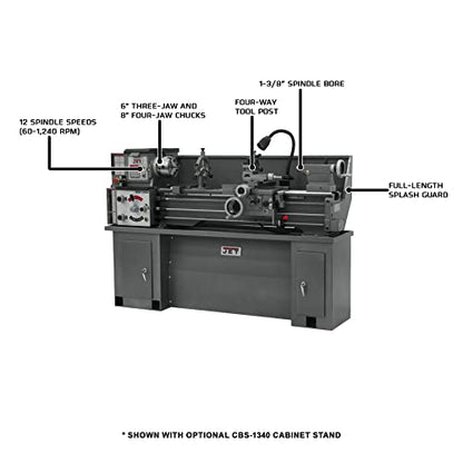 JET BDB-1340A, 13" x 40" Belt Drive Bench Lathe, 2HP, 1Ph 230V (321360A) - WoodArtSupply