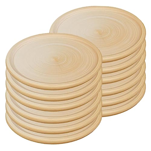 Wooden Plate Craft Kit - Set of 12 Dish Blanks 4.3 inches, DIY Handmade Home Decor - Unfinished Wood Blanks Dishes for Crafting - DIY Craft Kit Craft