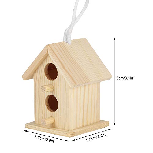 Wooden Bird House 3Pcs Innovative Outdoor Wooden Bird House Nesting Cage Ornament Hanging Birdhouse for Outside Garden Decoration Bird Nesting Box Fdit